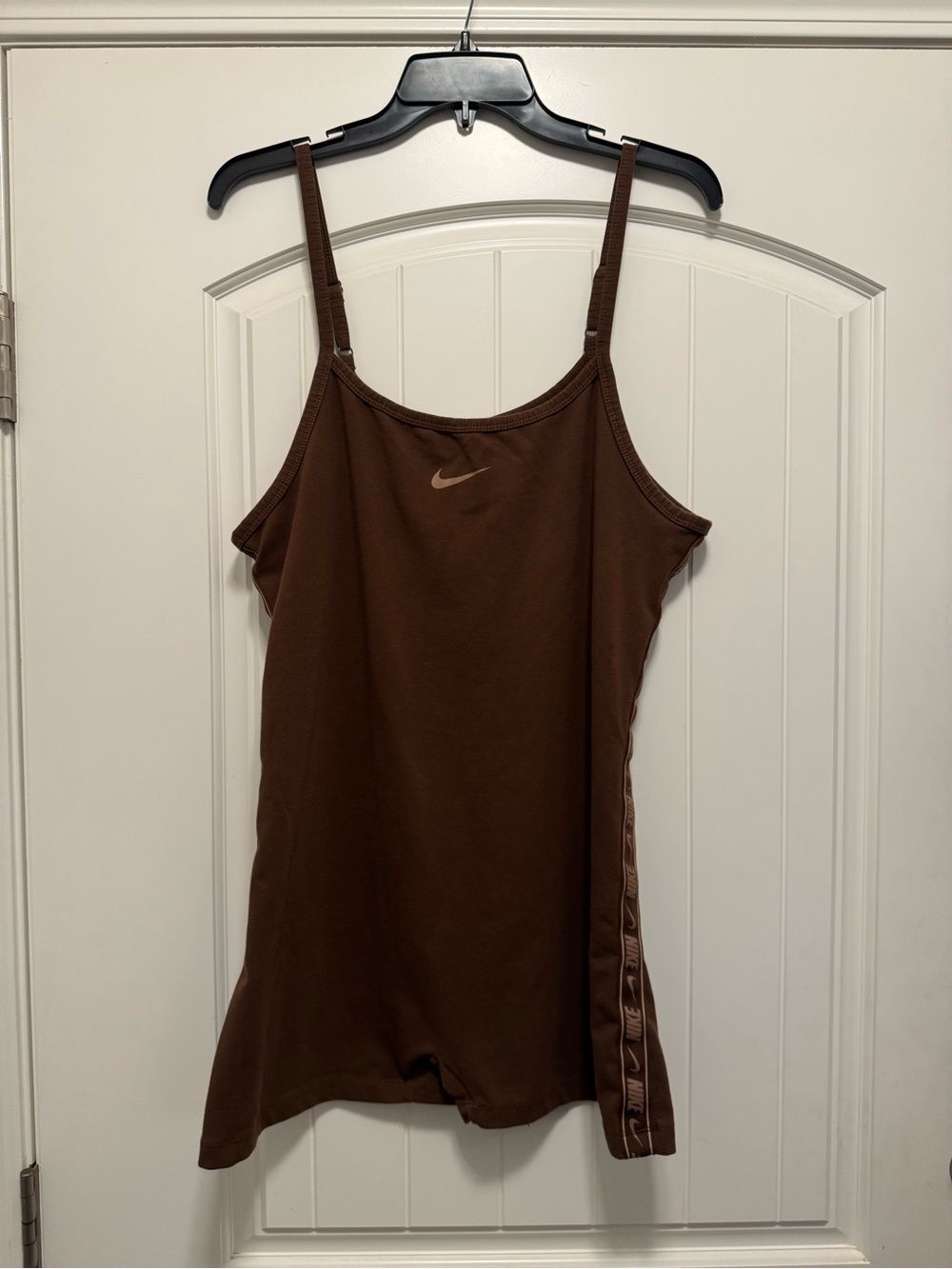 Nike Sportswear Cacao Wow Brown Logo Tape Cami Bodysuit Romper XL